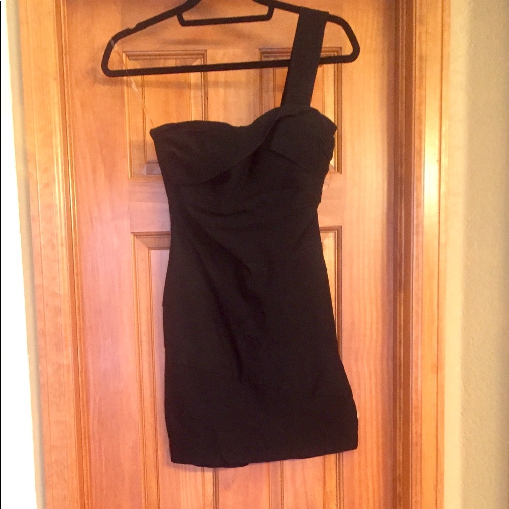 Ruby Rox One Shoulder Black Dress - Picture 2 of 7